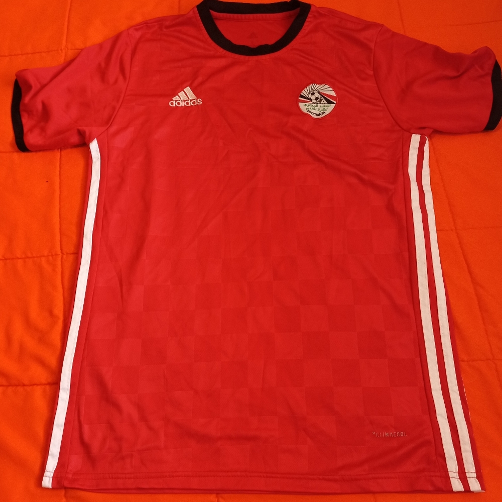 Adidas Egypt Soccer Jersey  Mens Egyptian FA Size L Red
